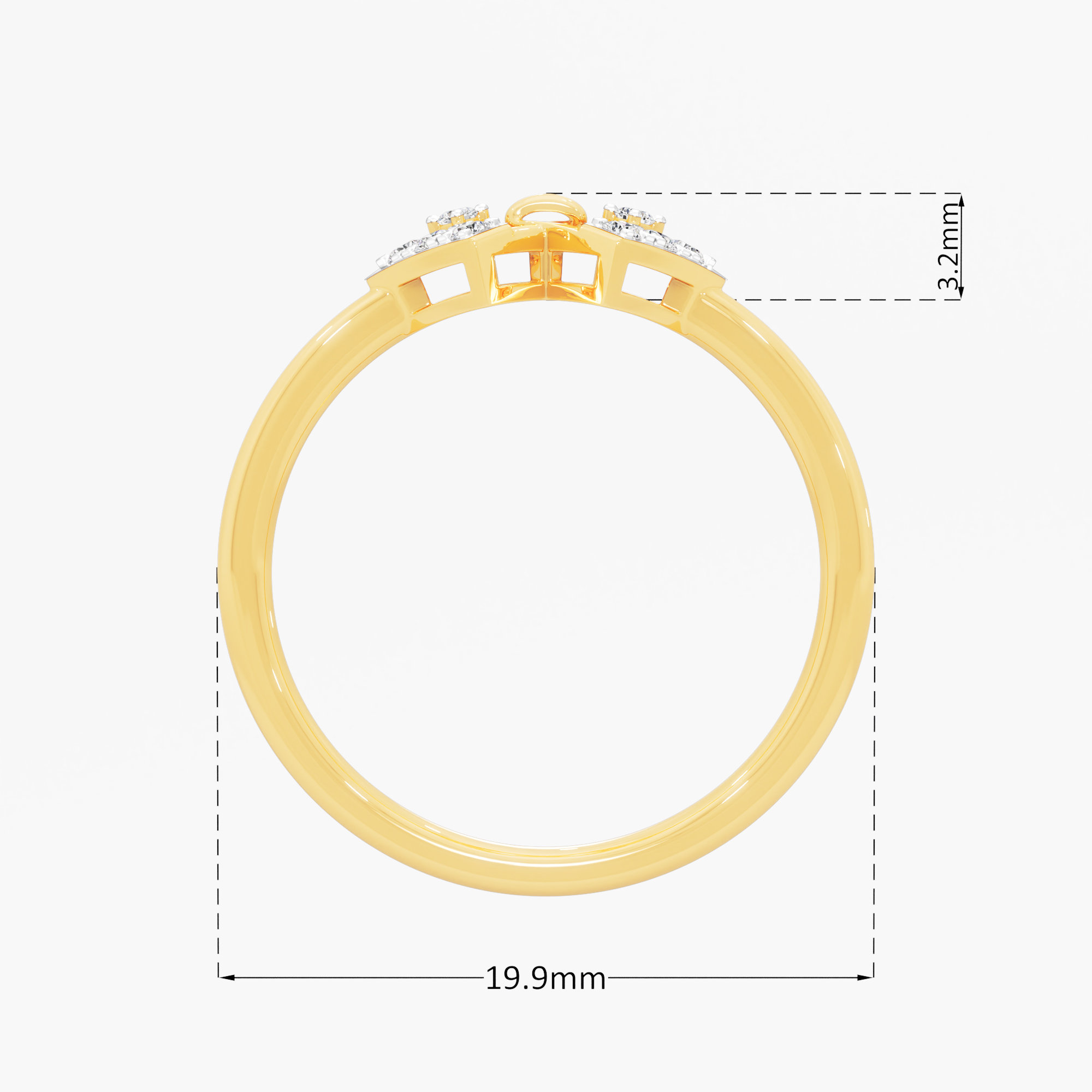 Knot Weave Diamond Ring in 9KT Yellow Gold (Diamond Quality: FG-VVS VS)