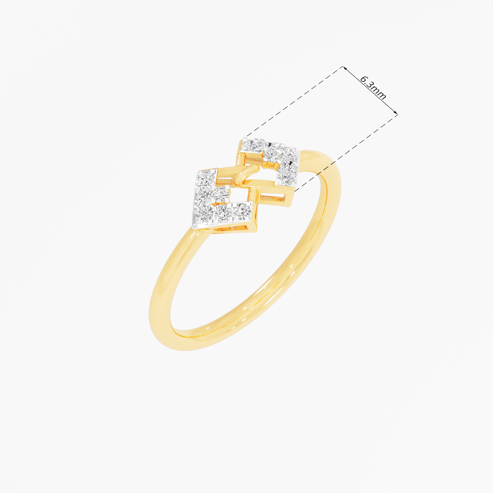 Knot Weave Diamond Ring in 9KT Yellow Gold (Diamond Quality: FG-VVS VS)