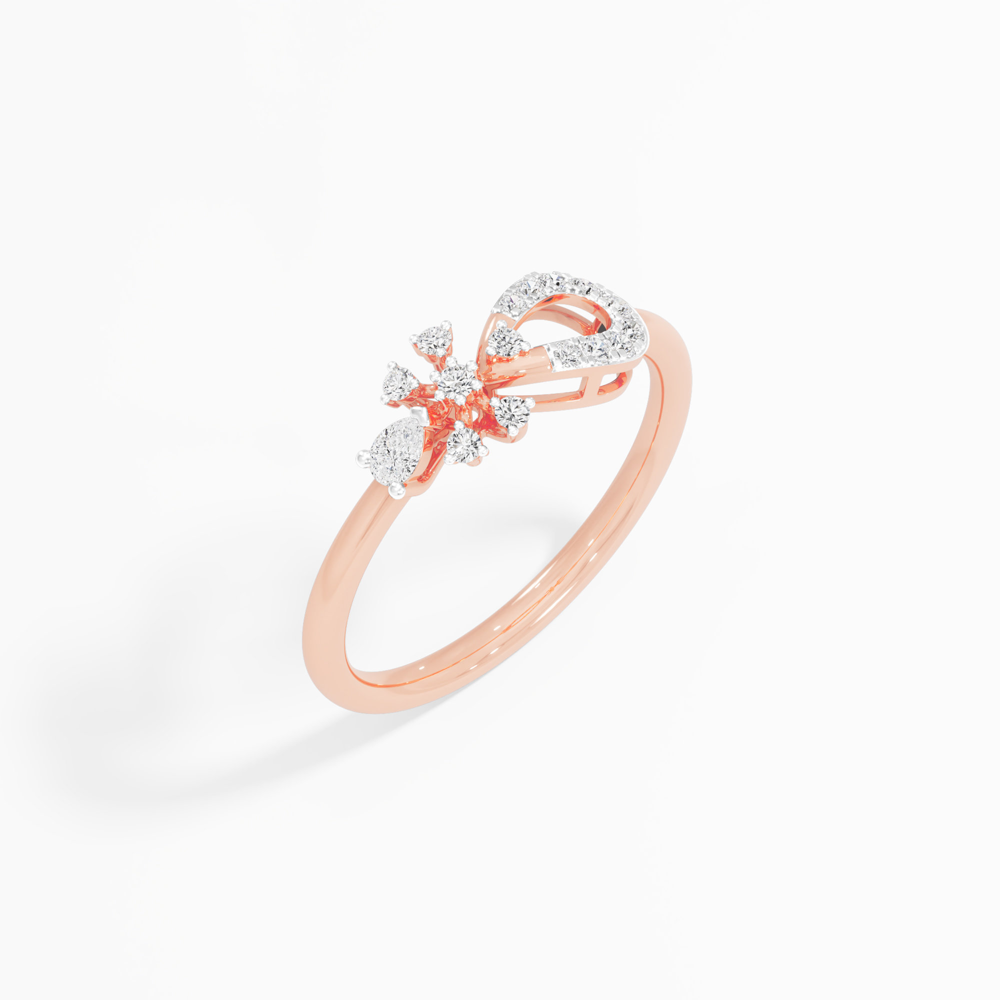 Infinity Flare Diamond Ring in 9KT Rose Gold (Diamond Quality: FG-VVS VS)