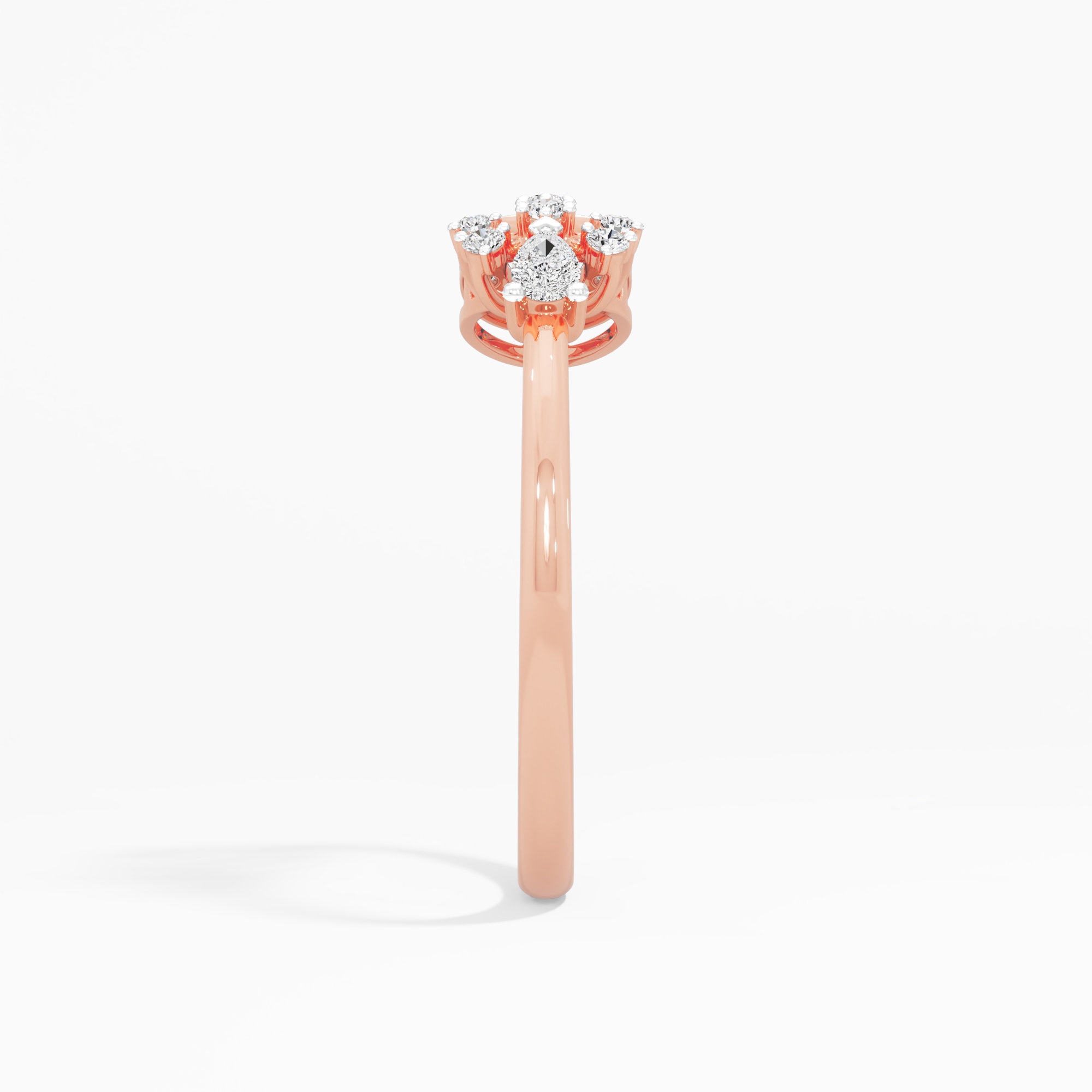 Infinity Flare Diamond Ring in 9KT Rose Gold (Diamond Quality: FG-VVS VS)
