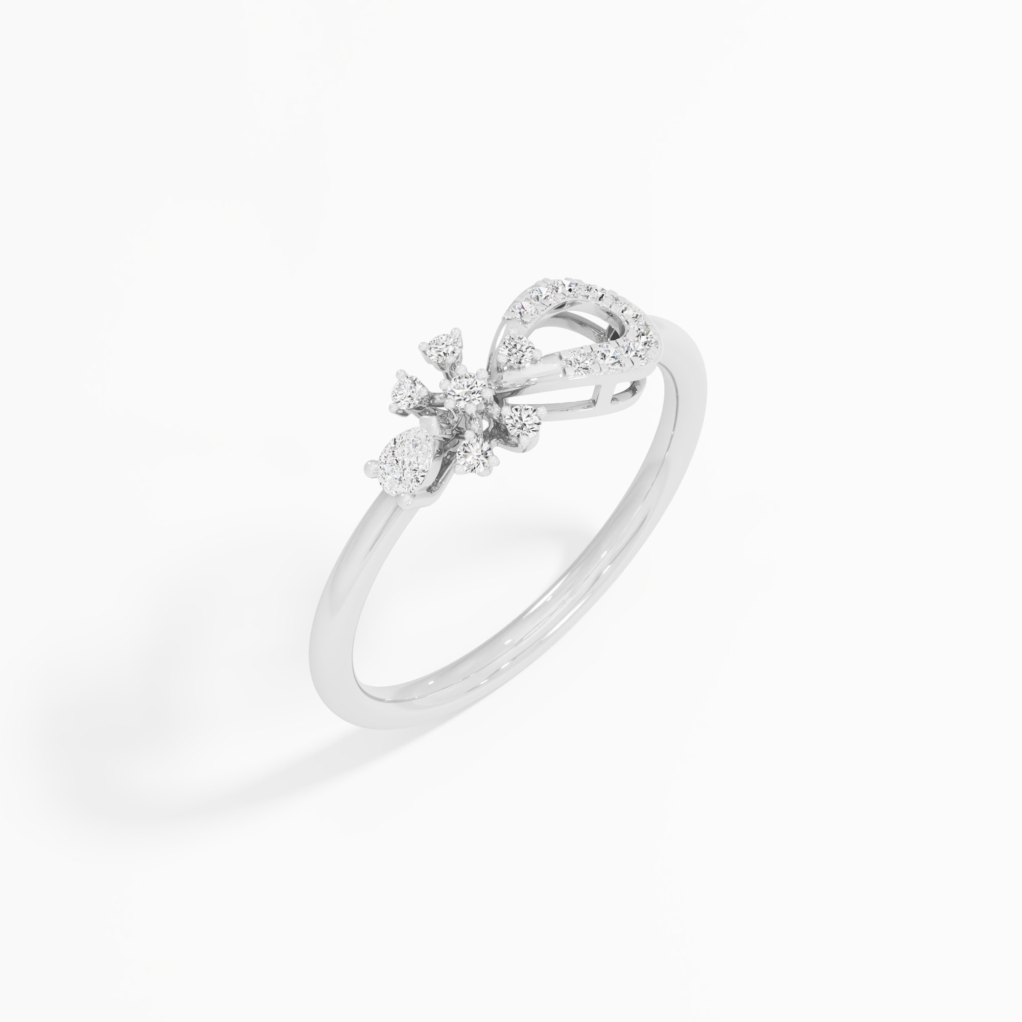 Infinity Flare Diamond Ring in 9KT White Gold (Diamond Quality: FG-VVS VS)