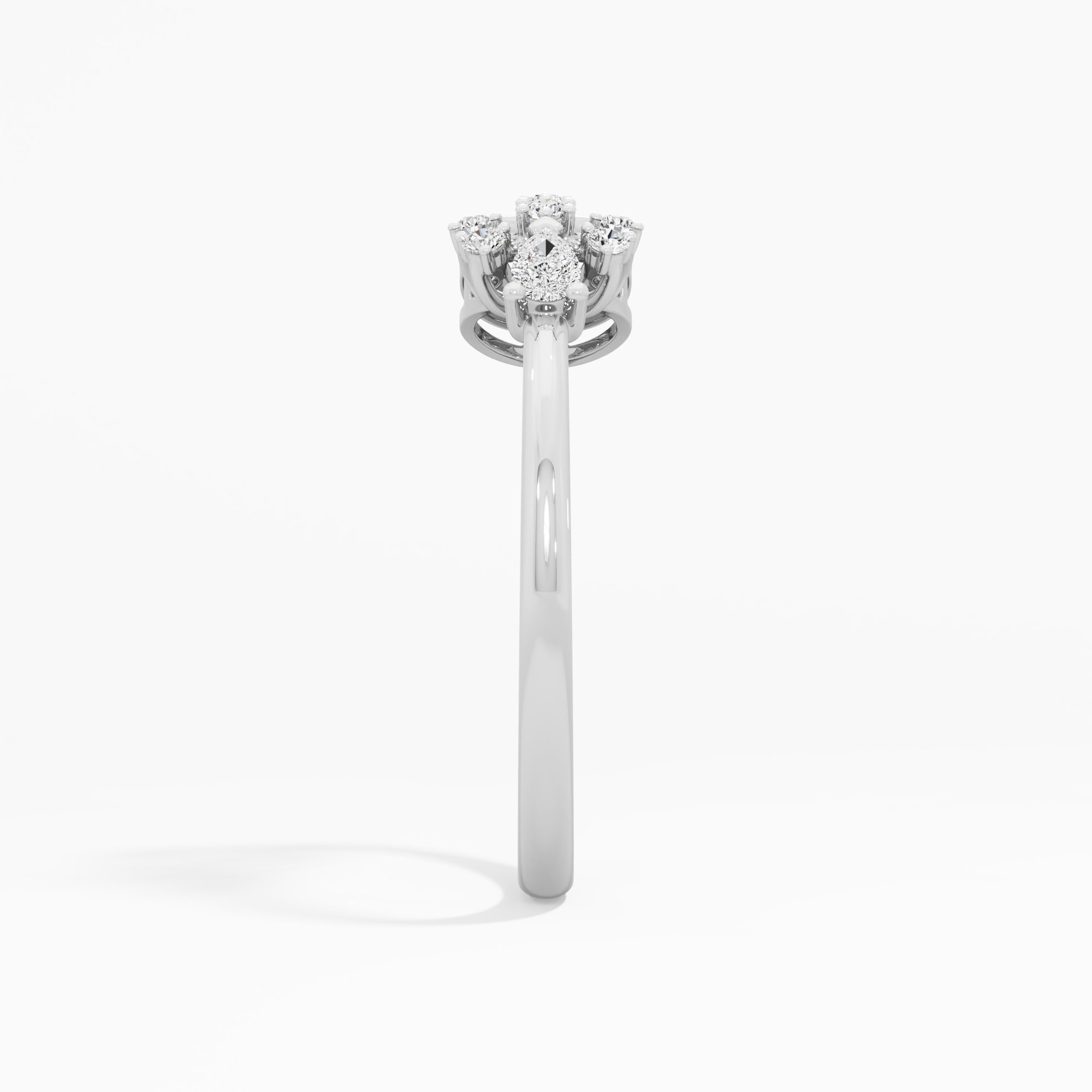 Infinity Flare Diamond Ring in 9KT White Gold (Diamond Quality: FG-VVS VS)