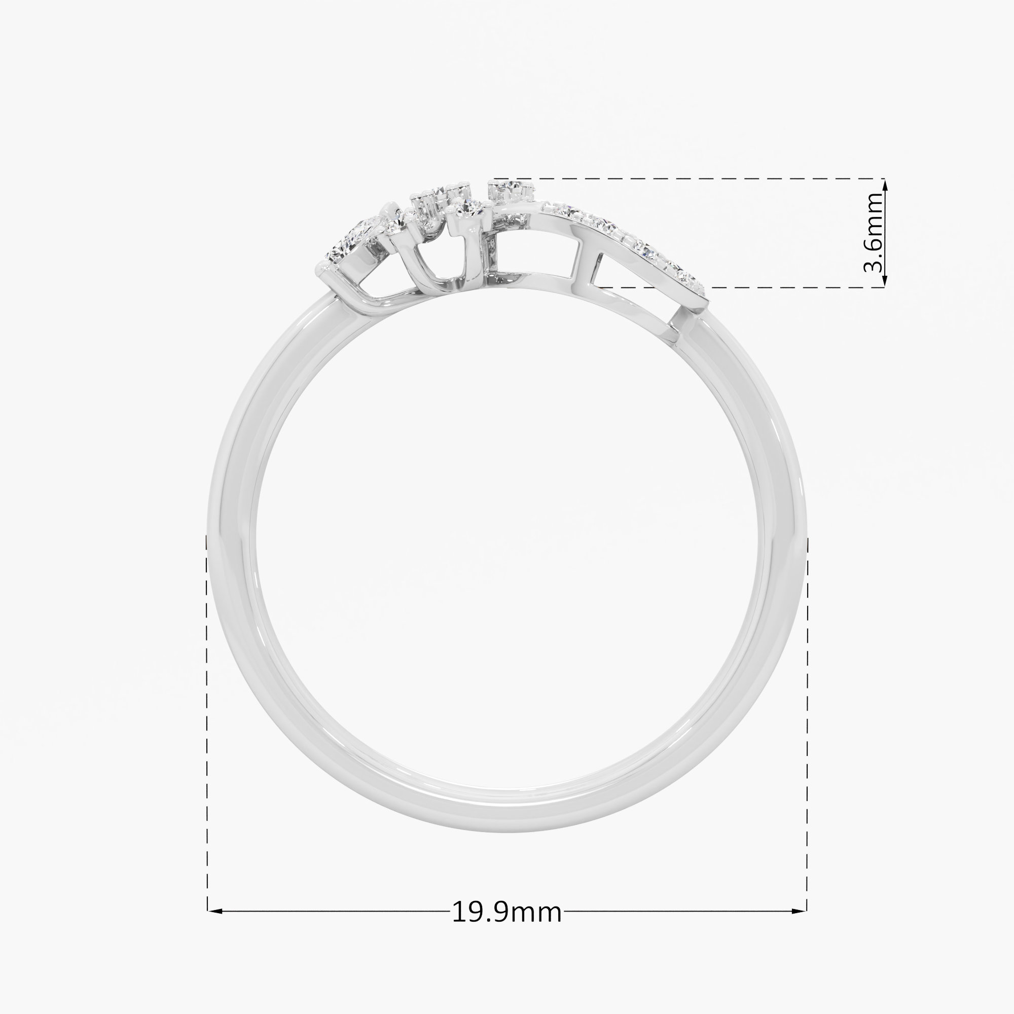 Infinity Flare Diamond Ring in 9KT White Gold (Diamond Quality: FG-VVS VS)
