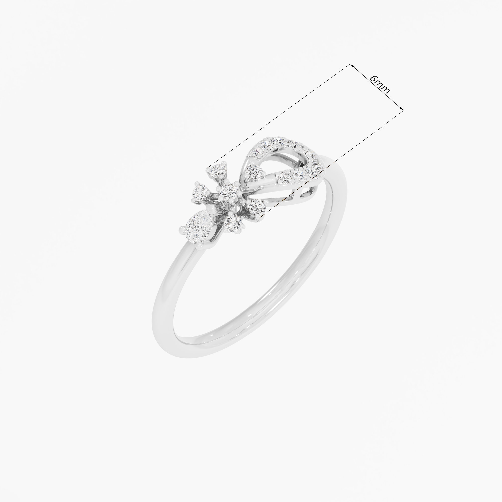Infinity Flare Diamond Ring in 9KT White Gold (Diamond Quality: FG-VVS VS)