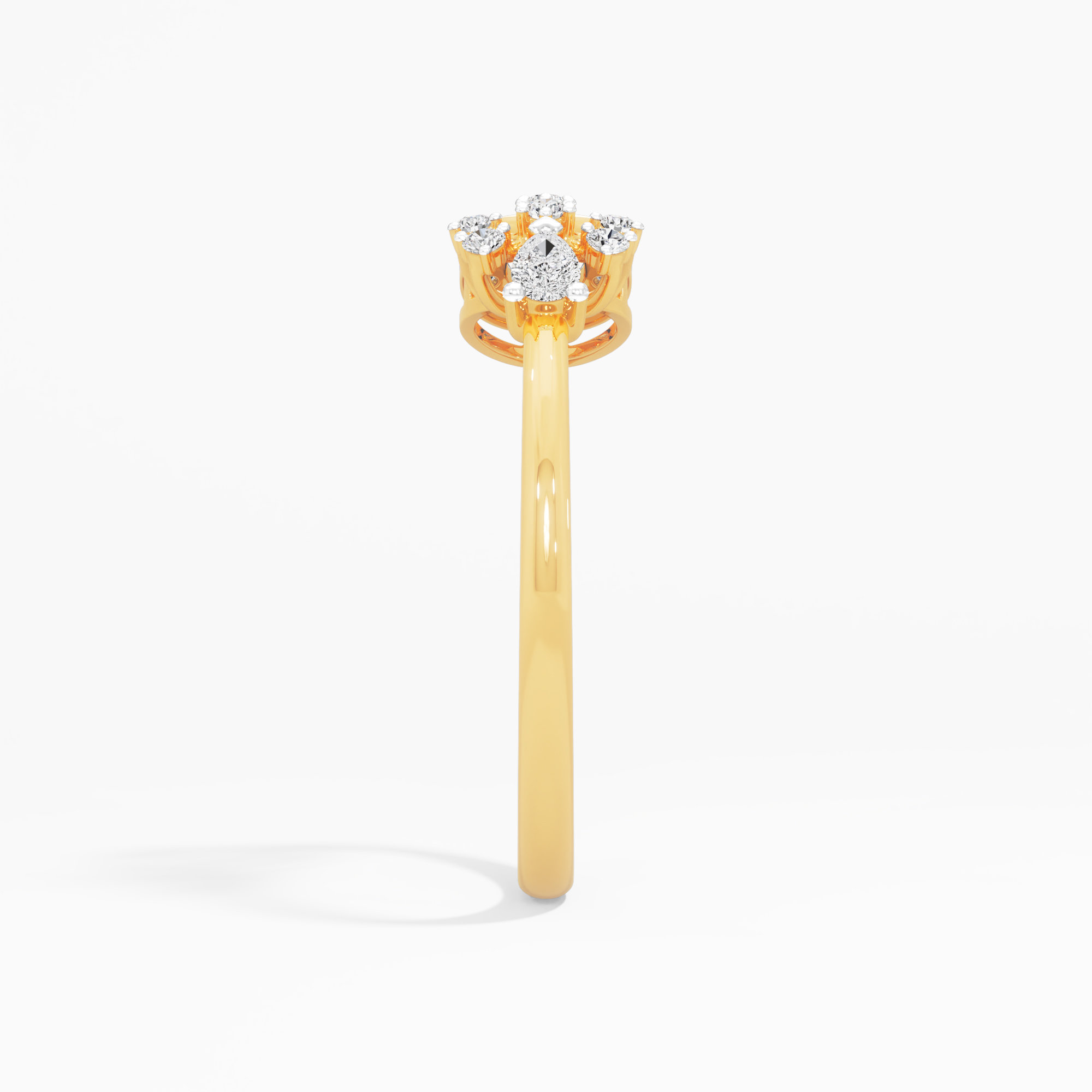 Infinity Flare Diamond Ring in 9KT Yellow Gold (Diamond Quality: FG-VVS VS)