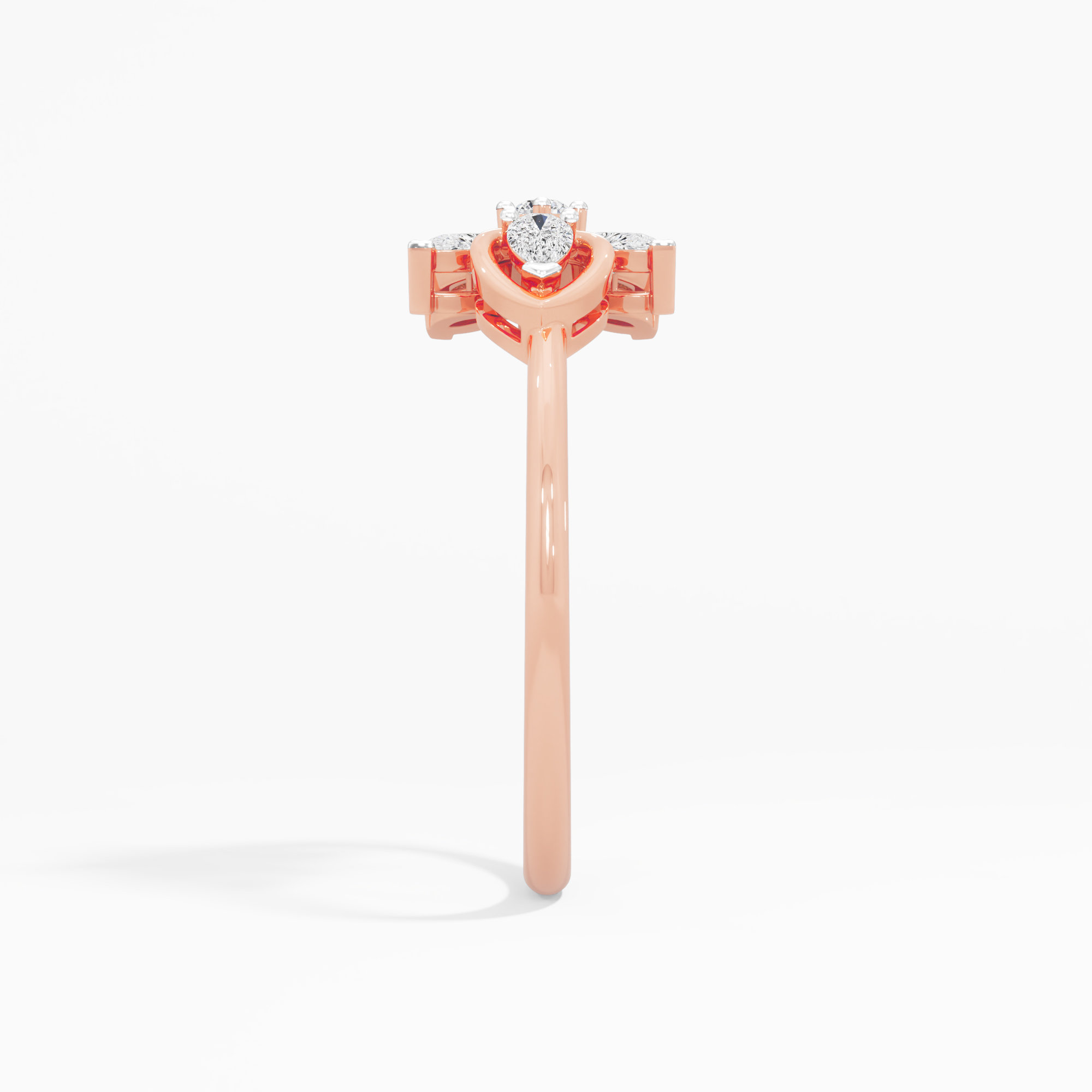 Sixfold Blossom Diamond Ring in 9KT Rose Gold (Diamond Quality: FG-VVS VS)