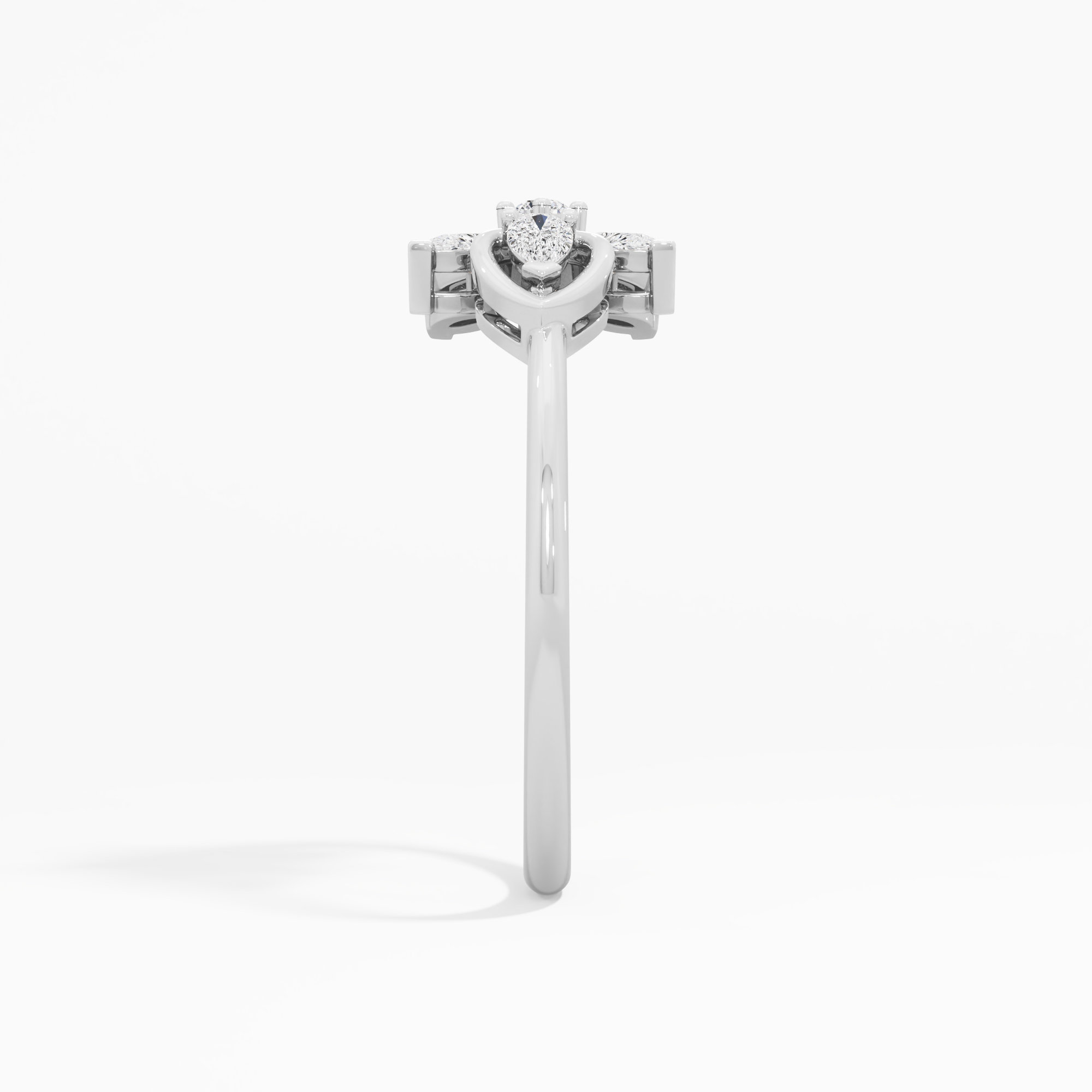 Sixfold Blossom Diamond Ring in 9KT White Gold (Diamond Quality: FG-VVS VS)