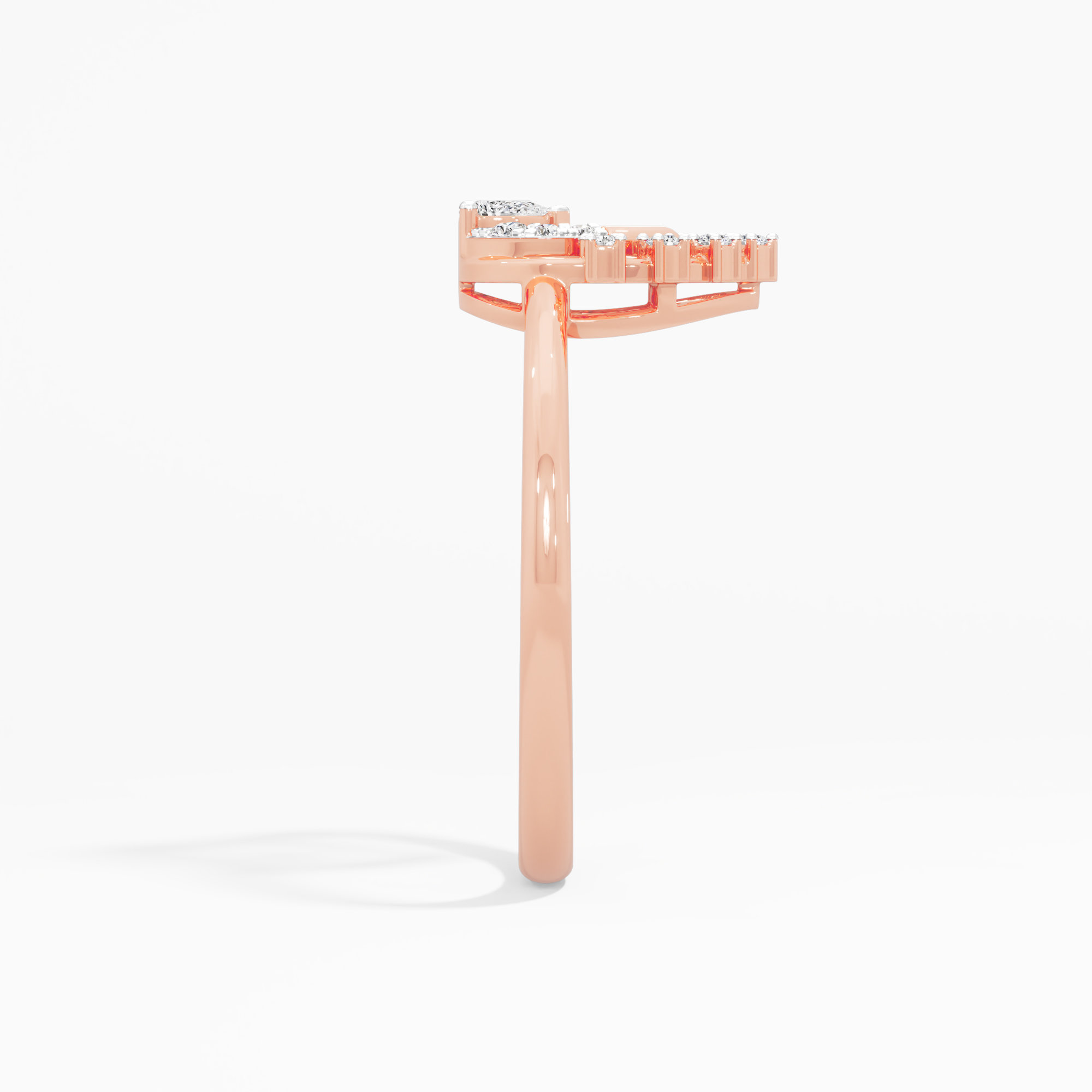 Nested Teardrop Diamond Ring in 9KT Rose Gold (Diamond Quality: FG-VVS VS)