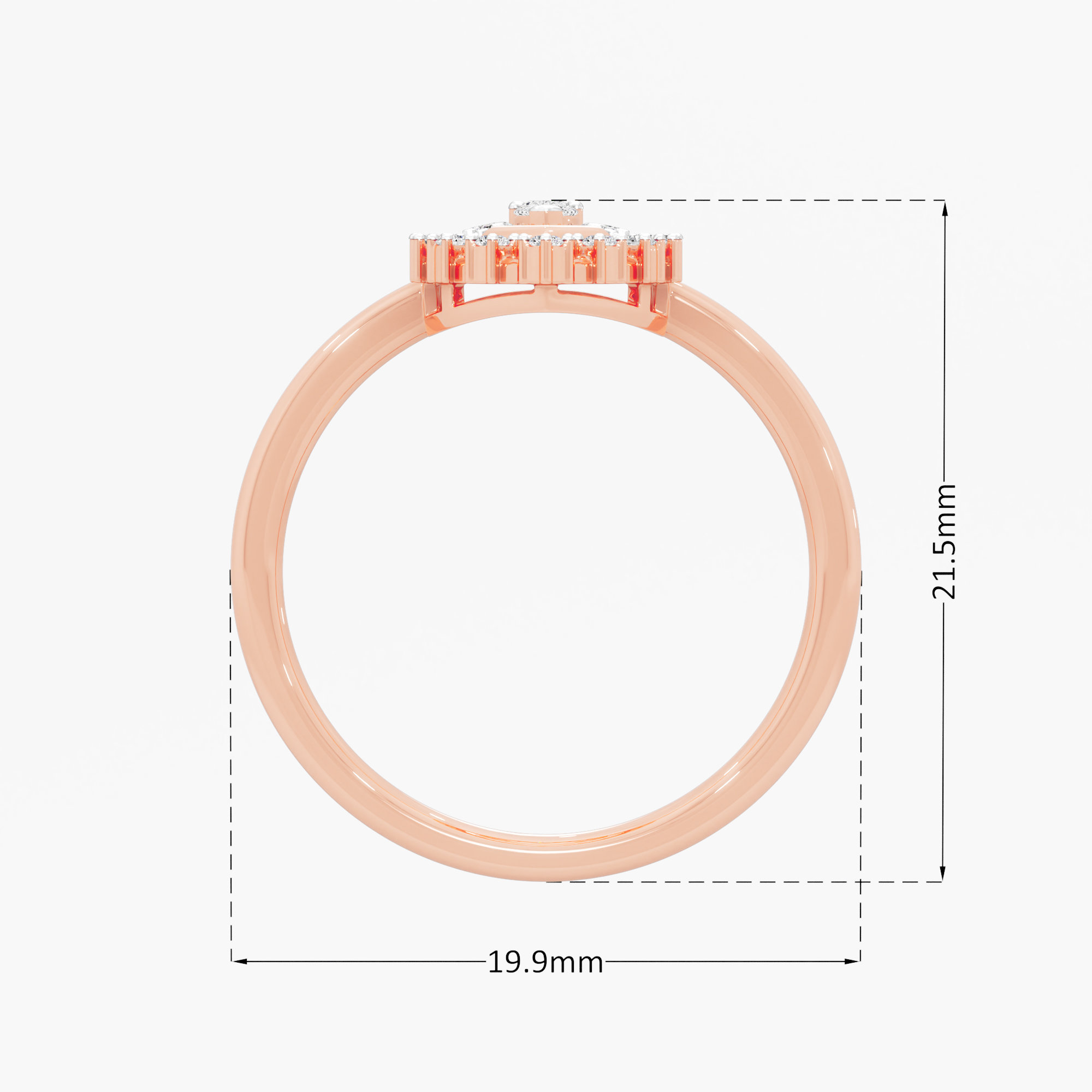 Nested Teardrop Diamond Ring in 9KT Rose Gold (Diamond Quality: FG-VVS VS)