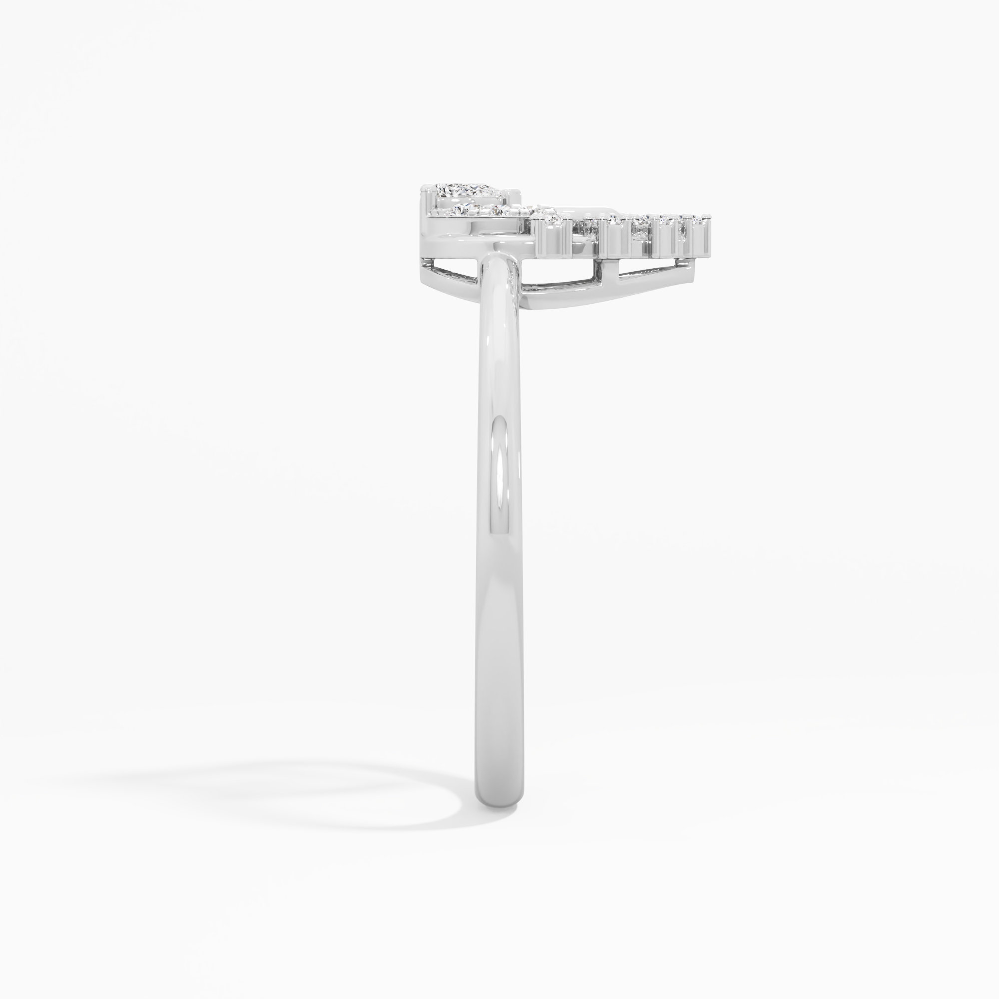 Nested Teardrop Diamond Ring in 9KT White Gold (Diamond Quality: FG-VVS VS)