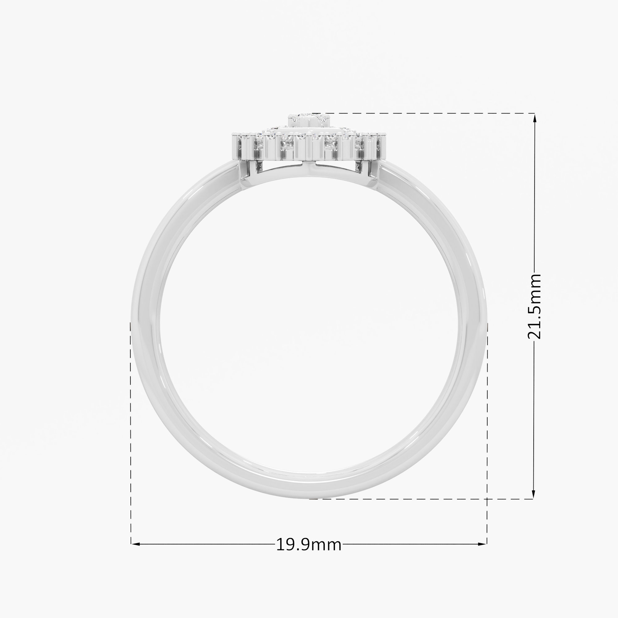 Nested Teardrop Diamond Ring in 9KT White Gold (Diamond Quality: FG-VVS VS)