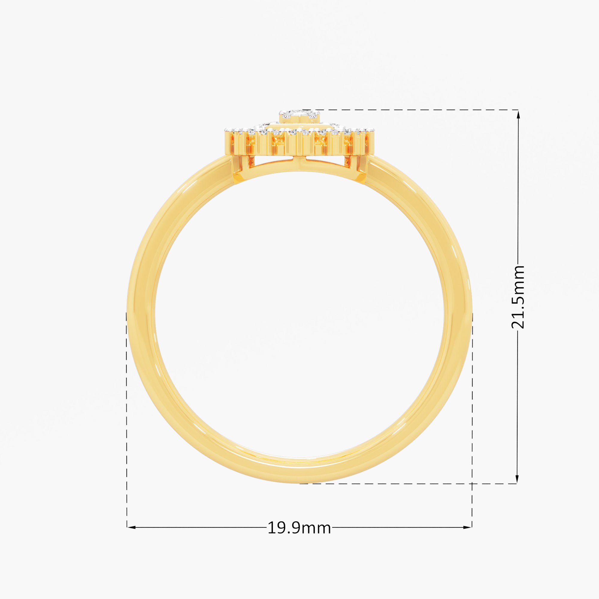 Nested Teardrop Diamond Ring in 9KT Yellow Gold (Diamond Quality: FG-VVS VS)