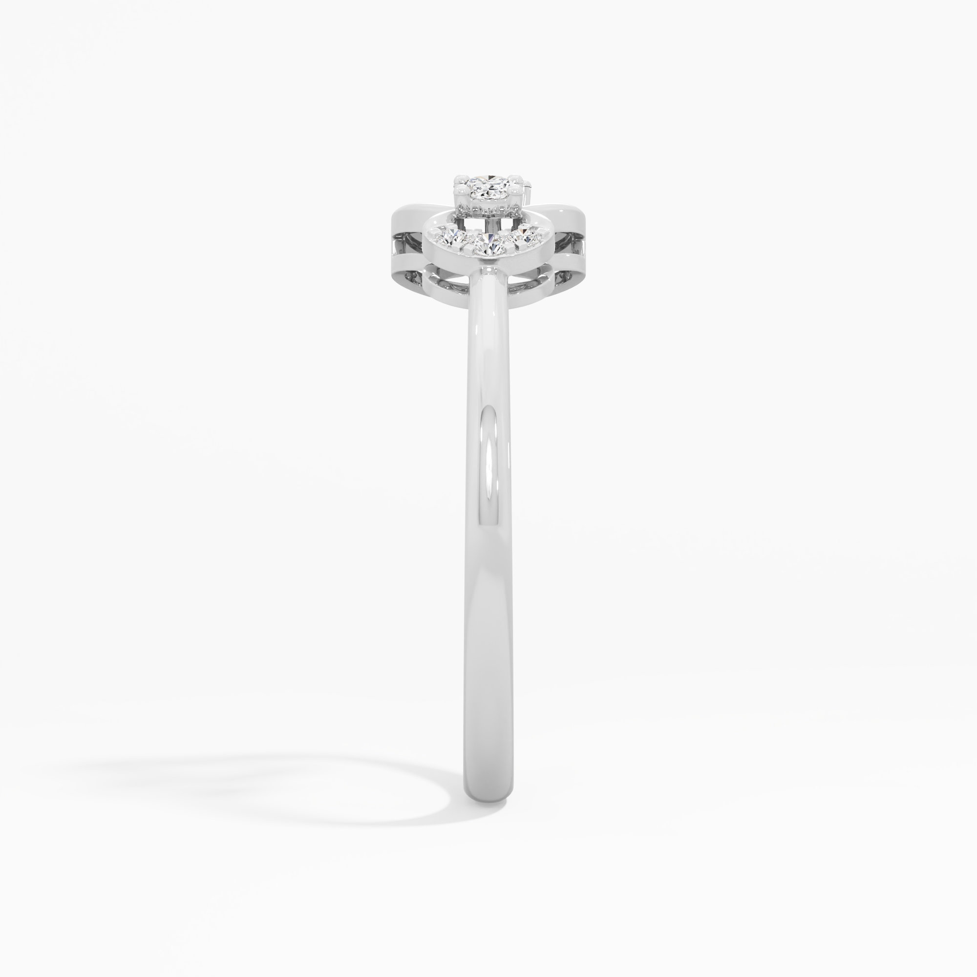 Twin Loop Diamond Ring in 9KT White Gold (Diamond Quality: FG-VVS VS)