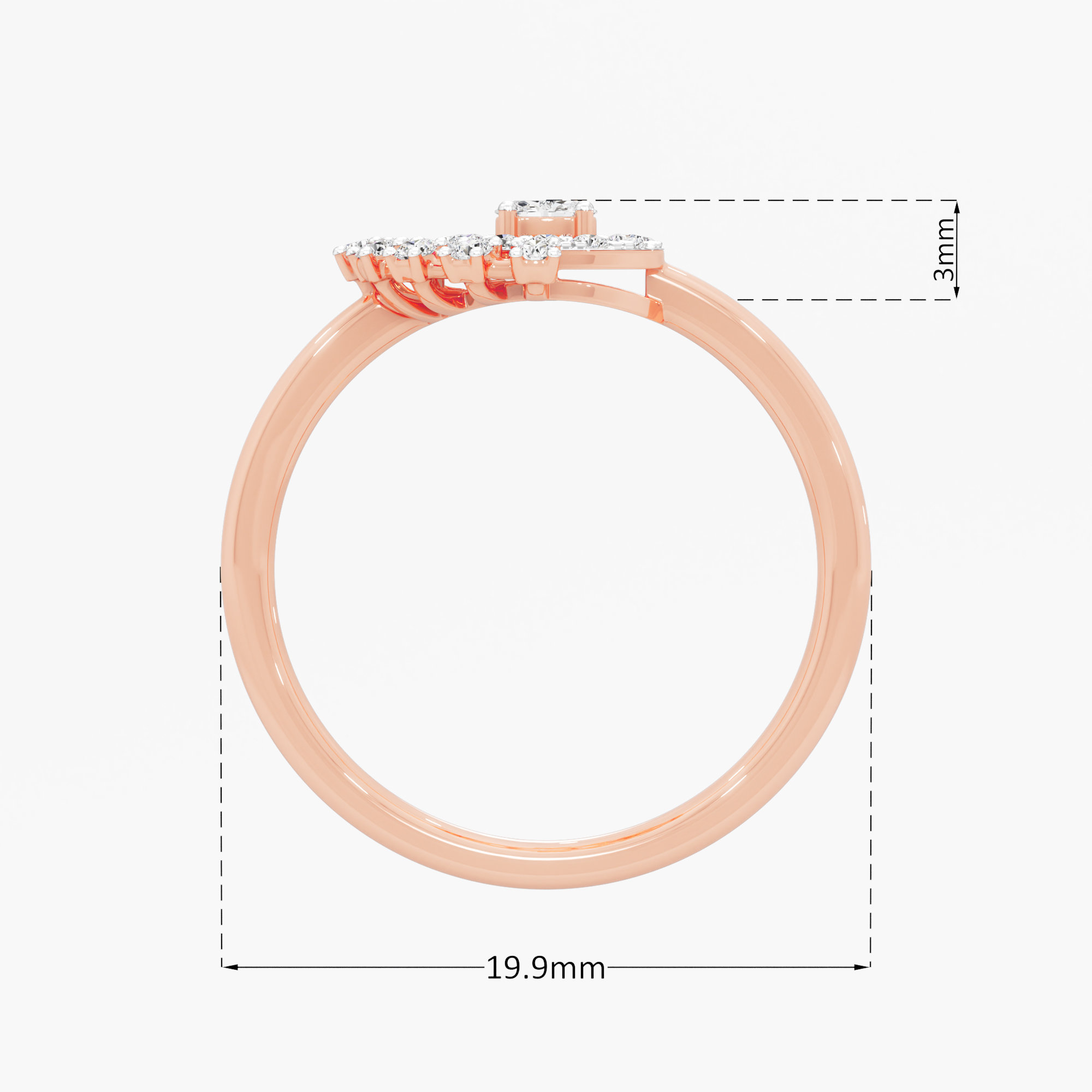 Sunburst Halo Diamond Ring in 9KT Rose Gold (Diamond Quality: FG-VVS VS)