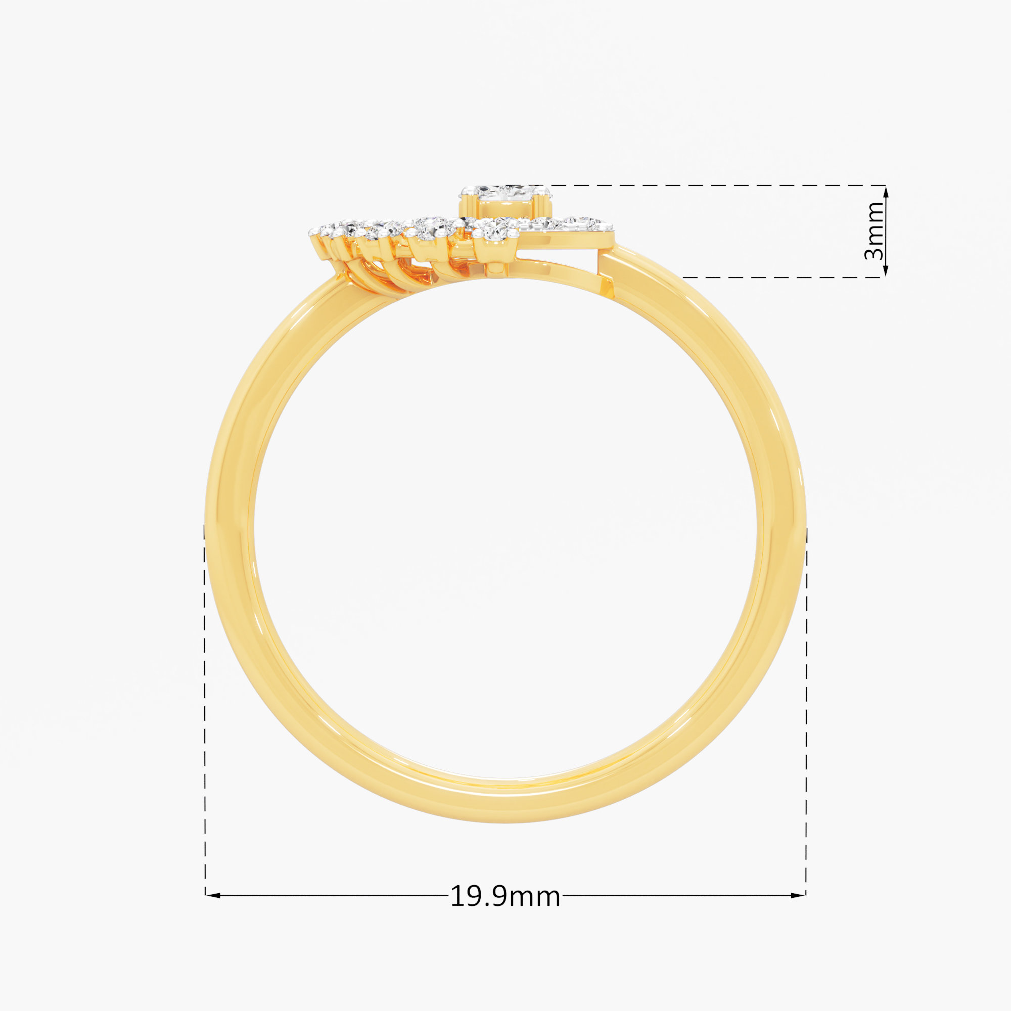Sunburst Halo Diamond Ring in 9KT Yellow Gold (Diamond Quality: FG-VVS VS)