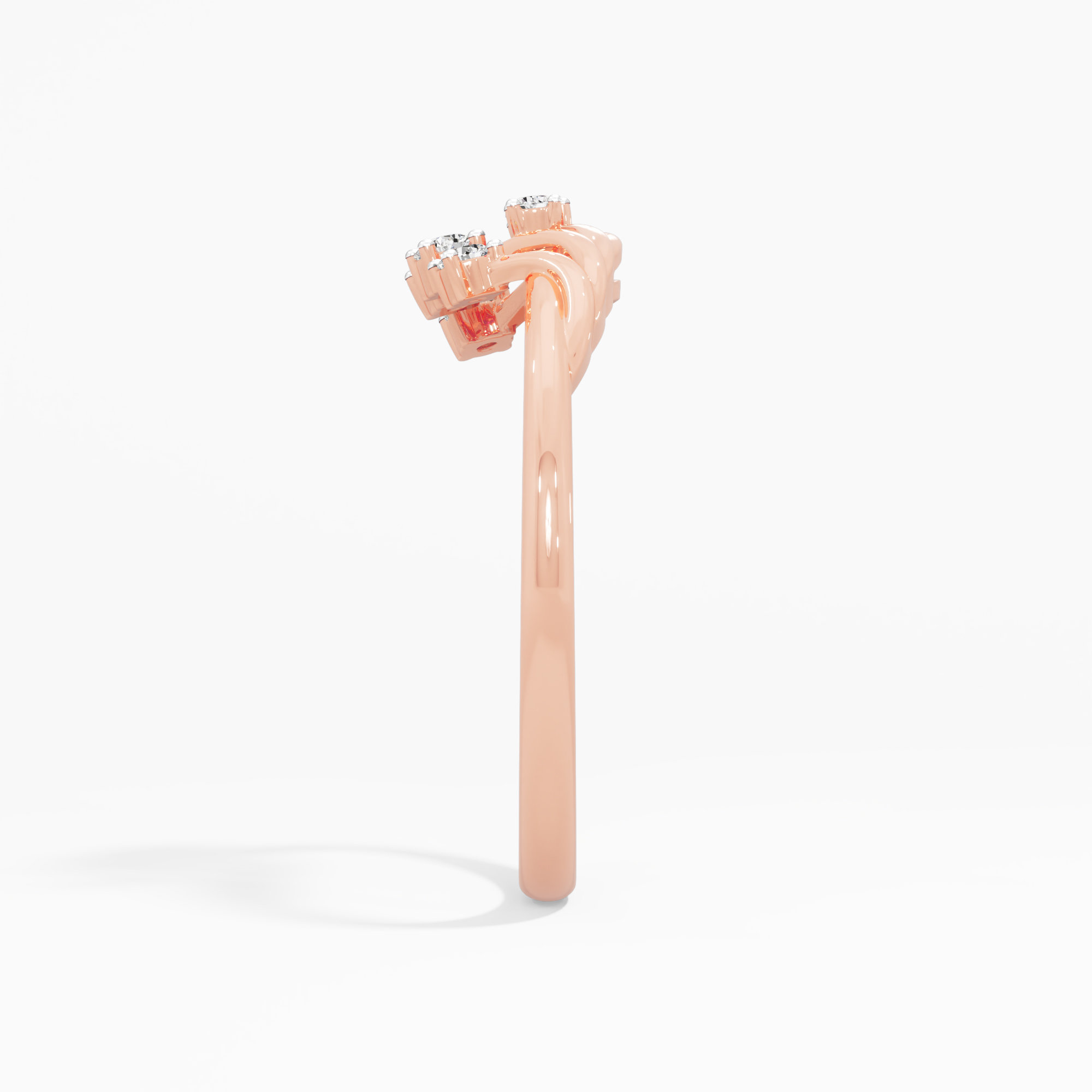 Ripple Twist Diamond Ring in 9KT Rose Gold (Diamond Quality: FG-VVS VS)