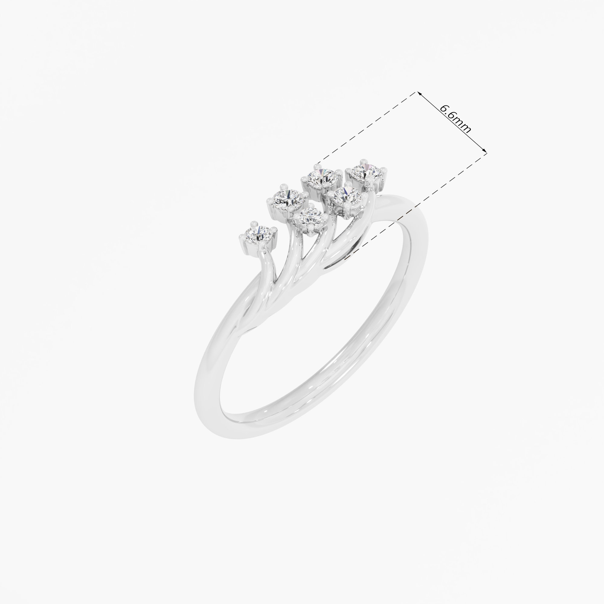 Ripple Twist Diamond Ring in 9KT White Gold (Diamond Quality: FG-VVS VS)