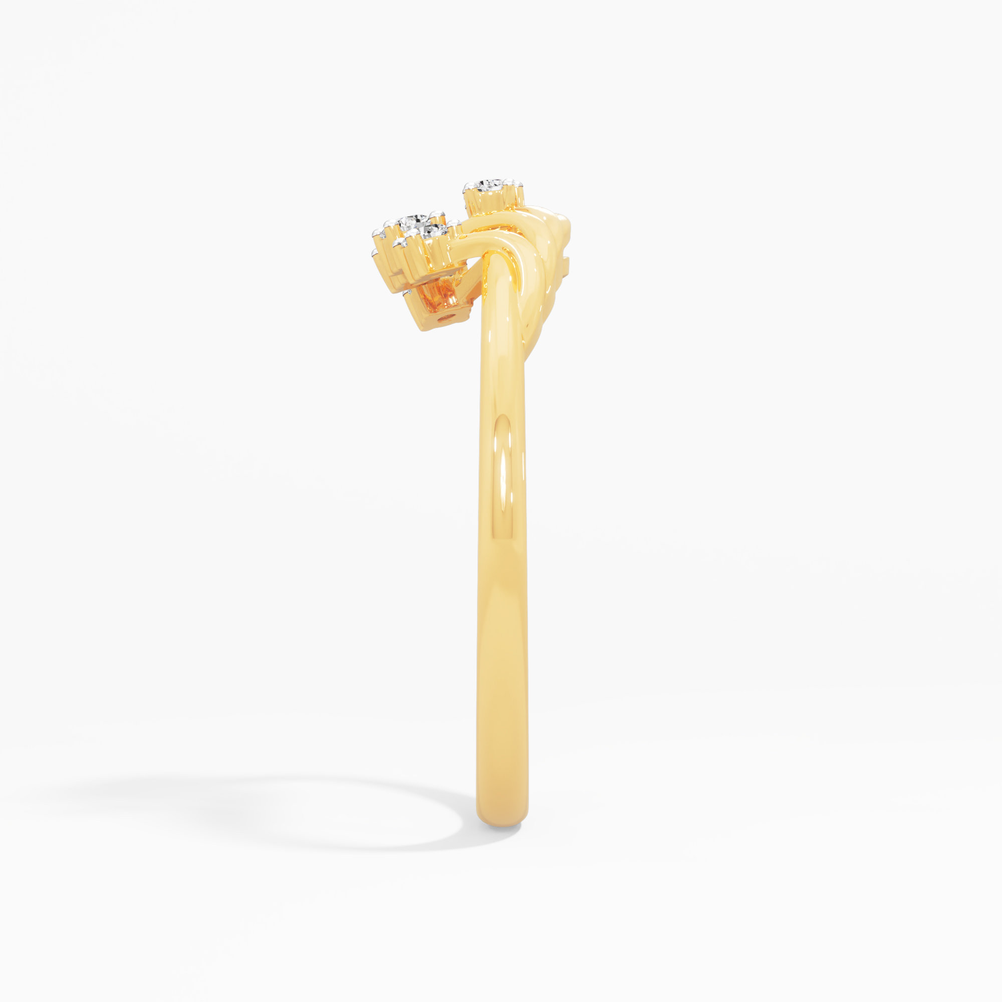 Ripple Twist Diamond Ring in 9KT Yellow Gold (Diamond Quality: FG-VVS VS)